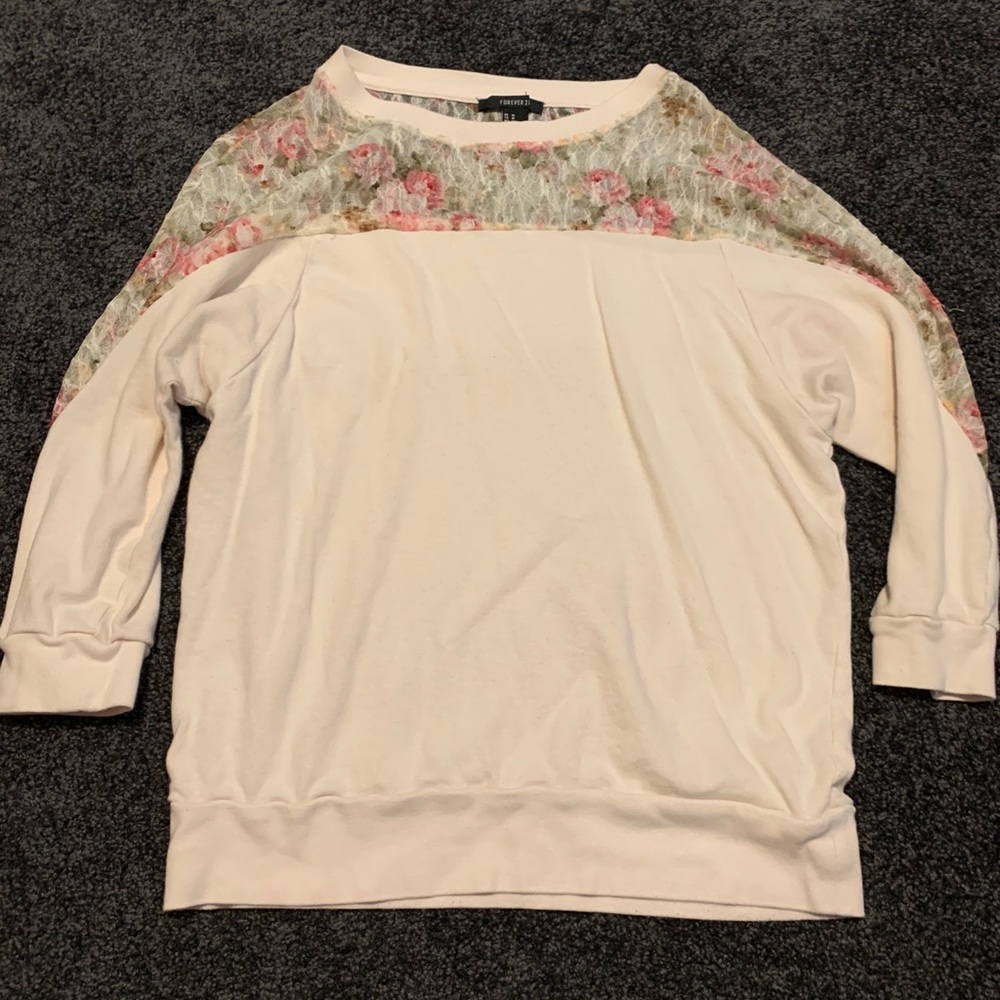 Cream floral sweater